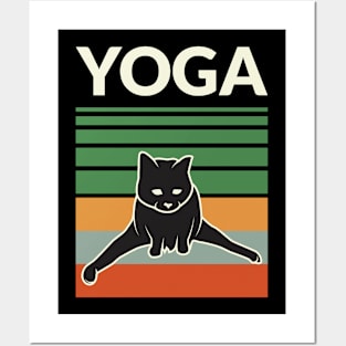 Vintage Funny Cat Yoga Meme Posters and Art